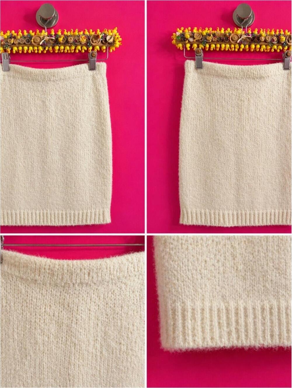 Cream Knit Pencil Skirt - Women's Classic Knitwear